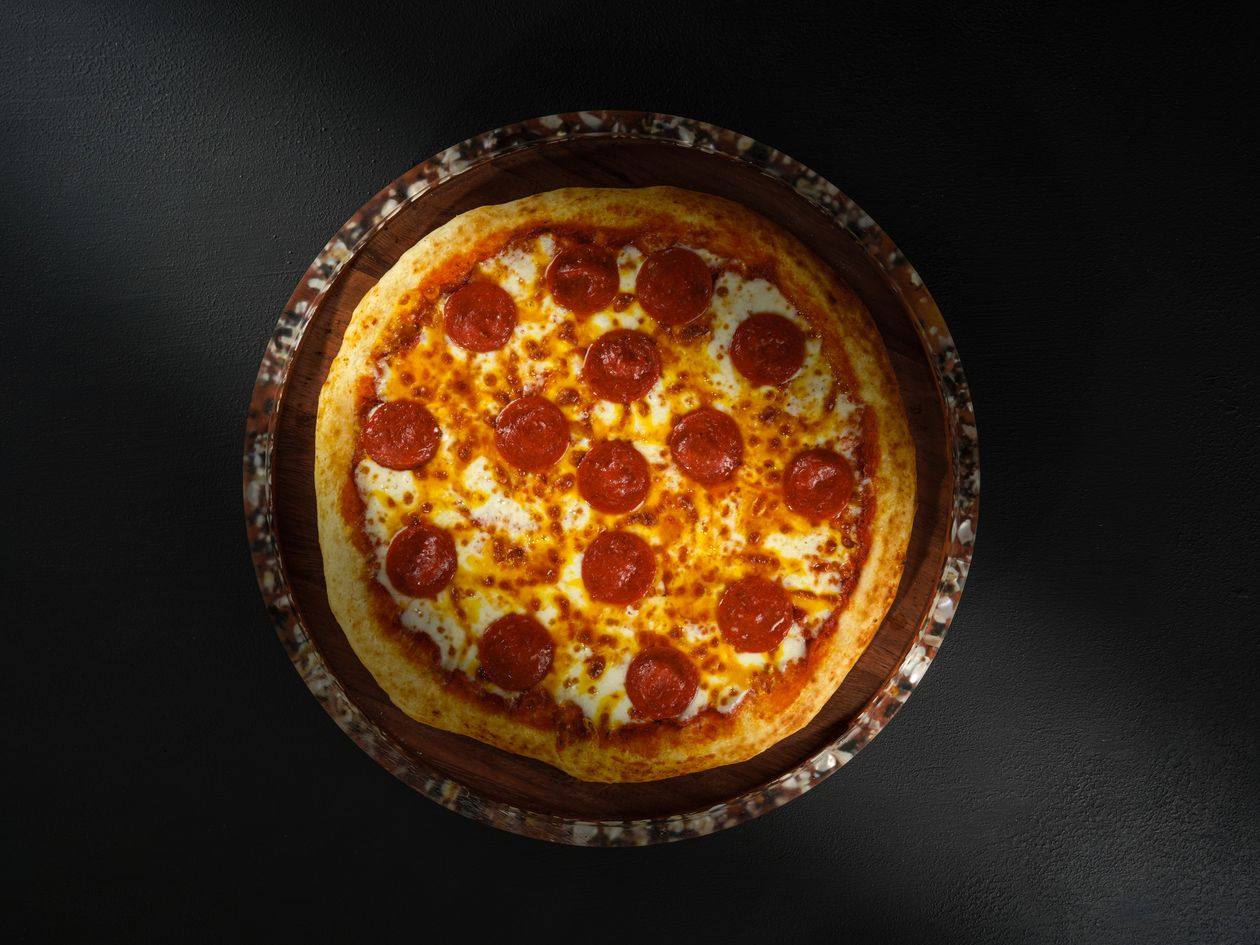Pepperoni pizza with melted cheese
